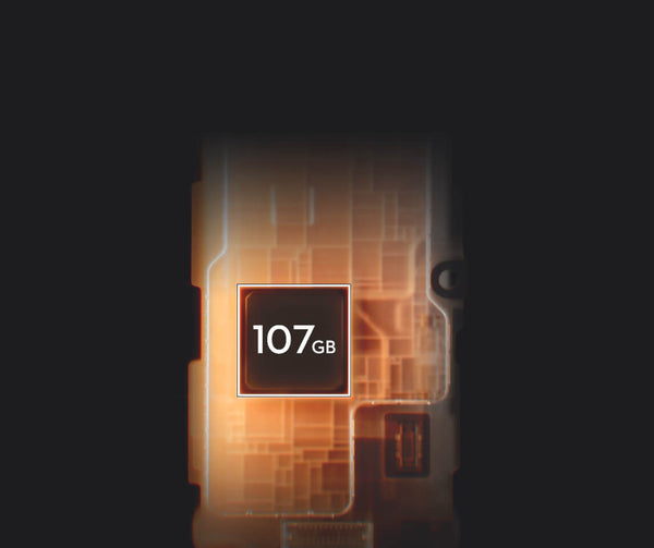 107GB Built-In Storage & 800MB/s Transfer