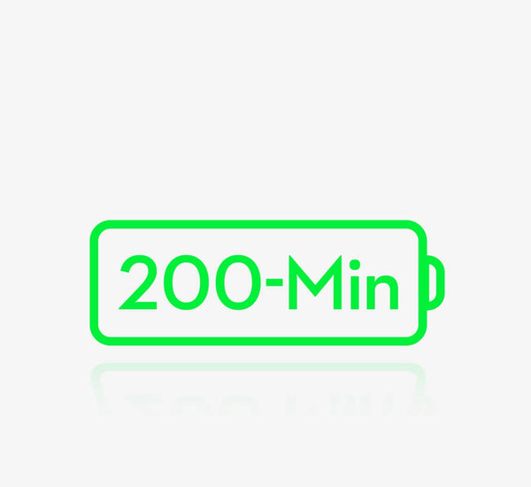 200-Min Extended Battery Life & Fast Charging